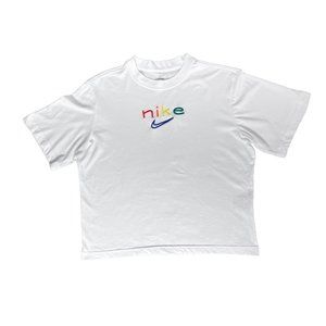 Nike Dri-FIT Tee XS Women's White Short Sleeve Embroidered Logo